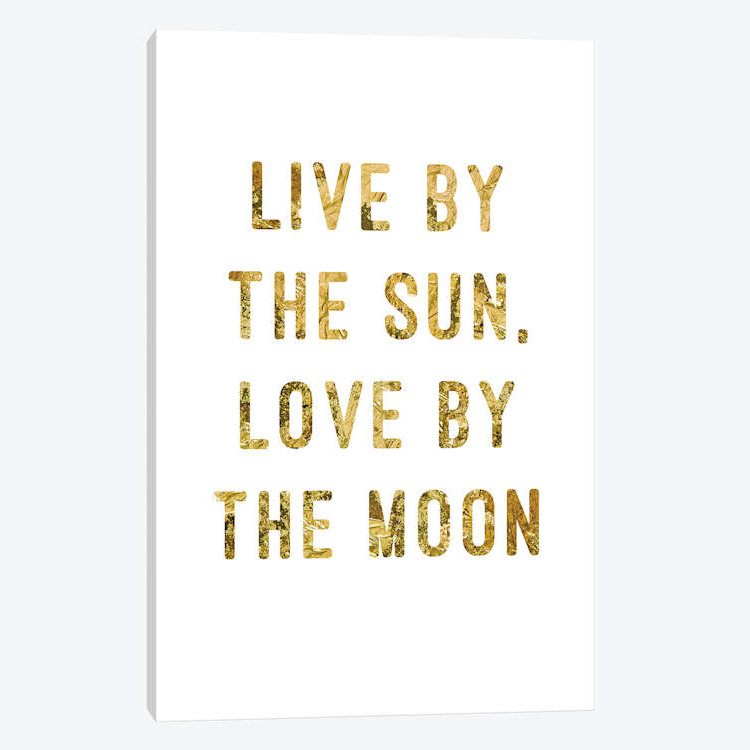 «Live by Gold», impression sur toile, H 26 po x l 18 po x P 1,5 po, Toile tendue, Pas de tapis