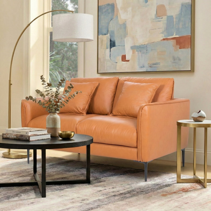 Causeuse en cuir véritable Fessler