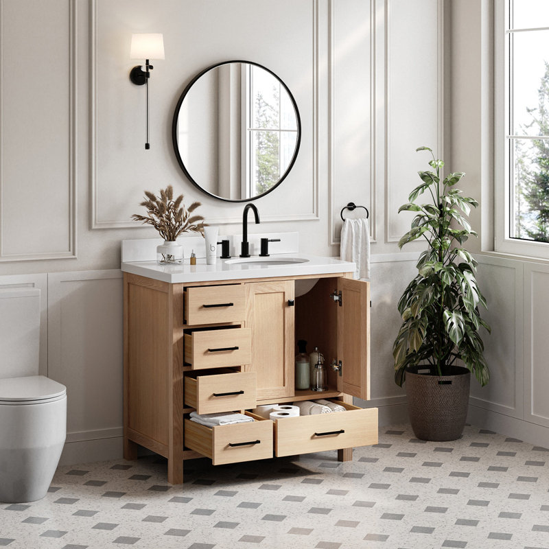 Ensemble de meuble-lavabo simple 37 po Cambridge, Chêne