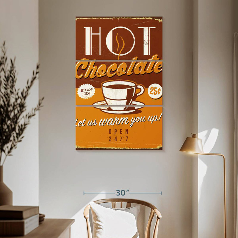 Kema Retro Hot Chocolate Wall Sign, 65" H x 42" W