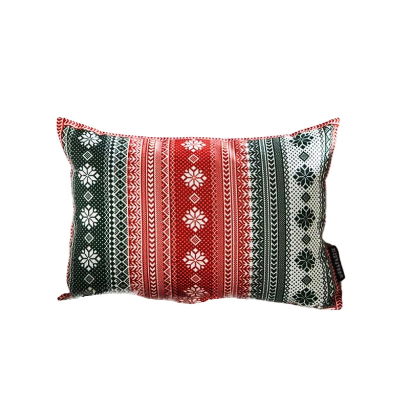 Housse de coussin rouge et vert