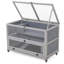 Cage en bois pour hamster et cage à gerbilles avec tunnels, plateau amovible, roulettes, plateau et avant ouverts, cage à petits animaux pour souris et rat, gris