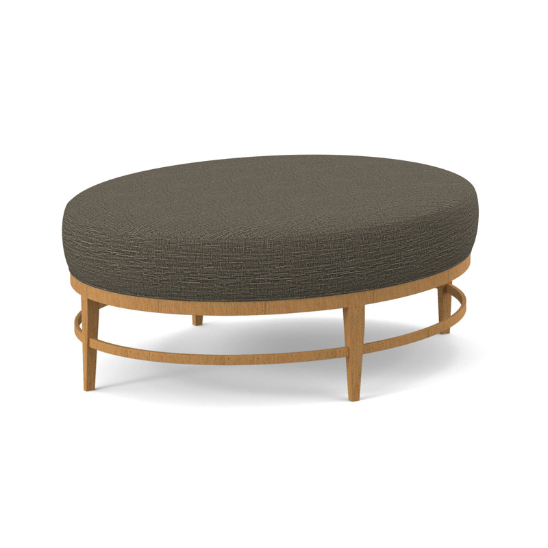 Elliptic Oval Ottoman, Amber, Venice Navy 100% Polyester