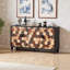 Armoire de rangement vieillie avec motif en nid d'abeille, armoire d'appoint moderne avec portes d'entrée, buffet, salon