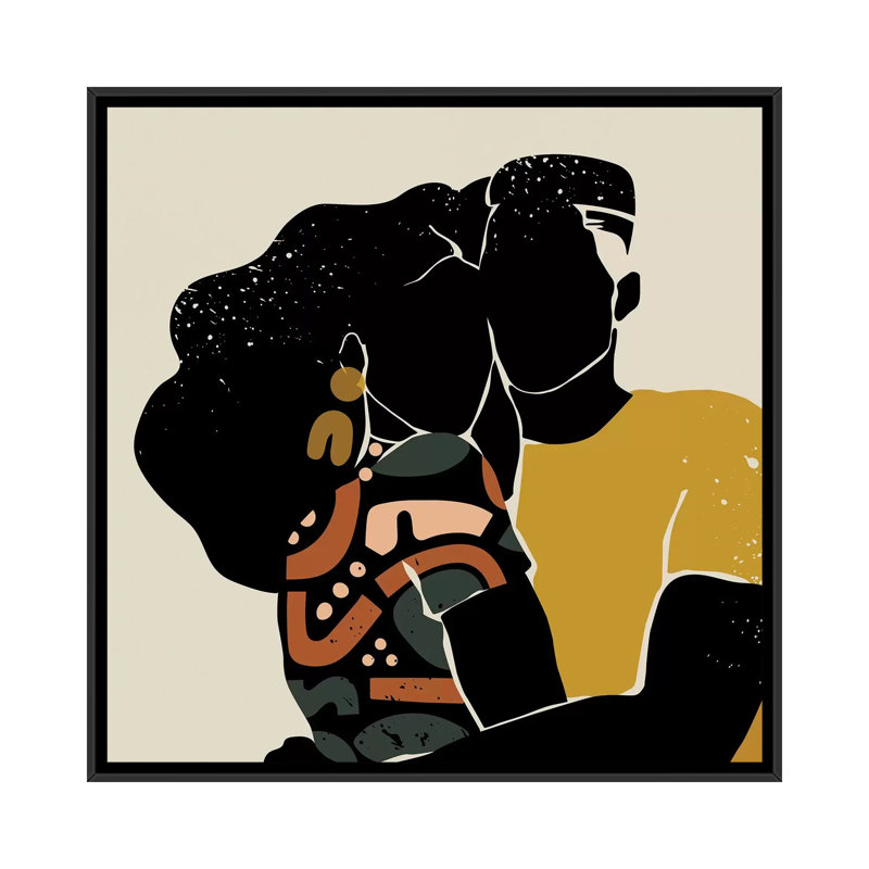«Black Love», reproduction d'impression, Aucun mat, H 18 po x l 18 po x 1,5 po, Toile avec cadre noir