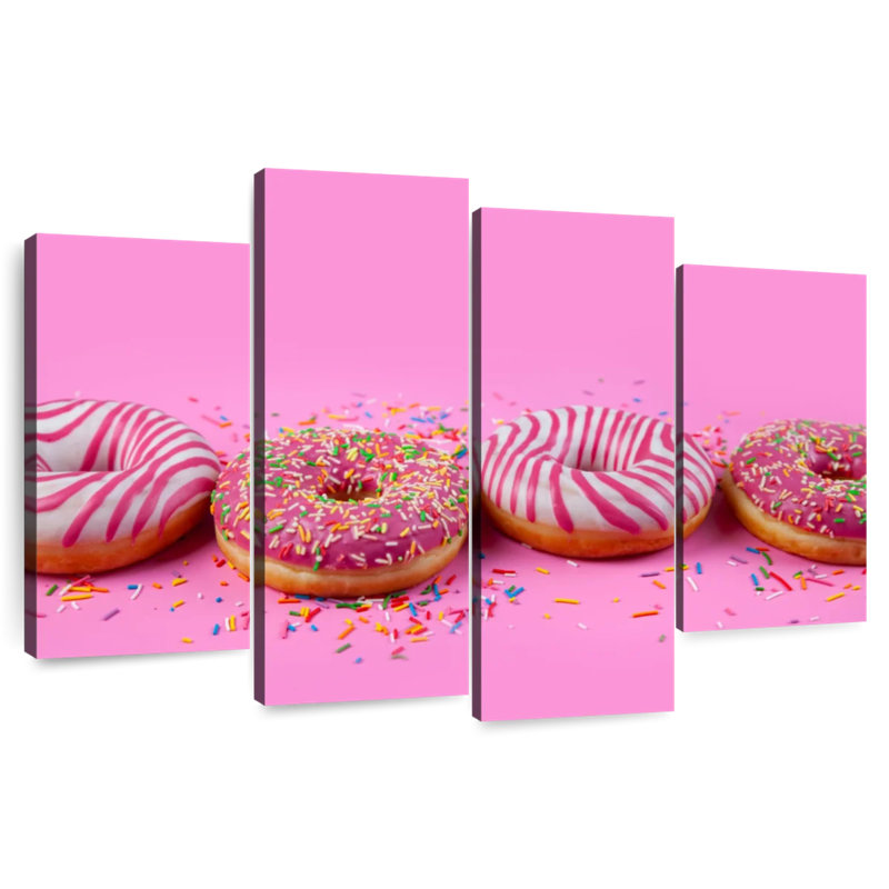 Yarlin Pastel Pink Doughnuts, 42" H x 68" W
