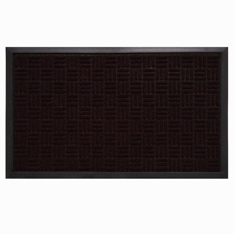  18 in. W X 30 in. L Brown Parquet Rubber Door Mat