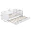 Lit plateforme en bois avec garde-corps et lit gigogne-313039927