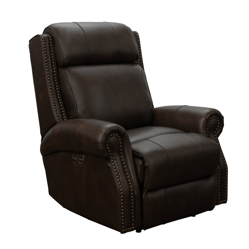 Ahouh Power Recliner, Ashford Walnut Split Grain Leather