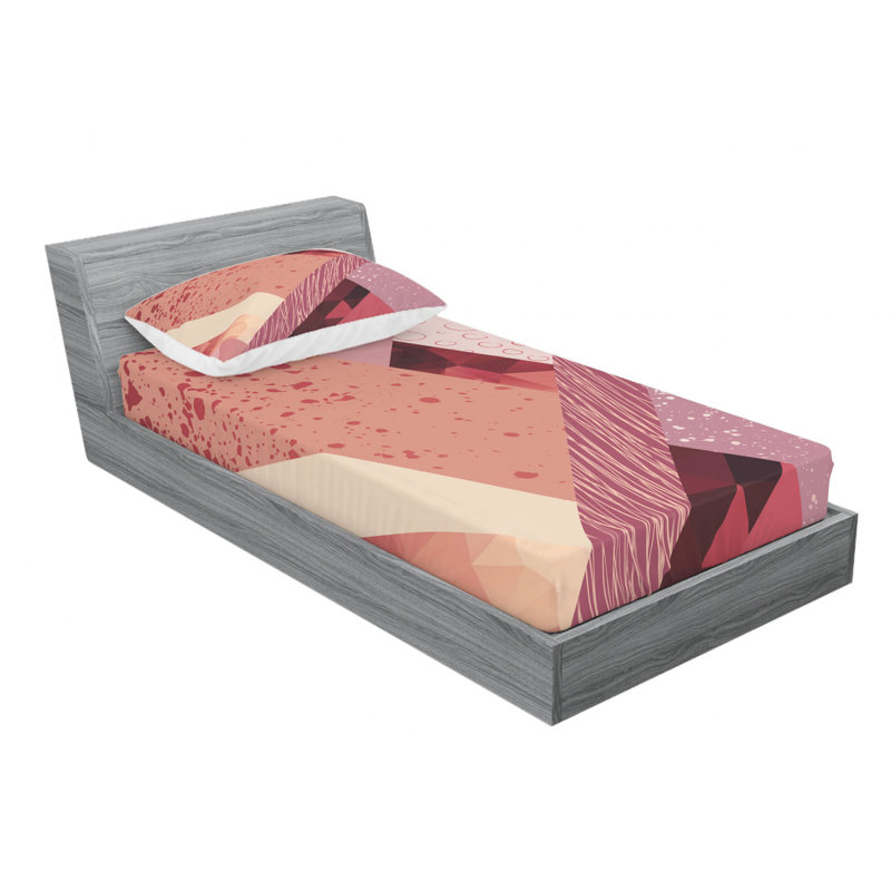 Microfiber Abstract Sheet Set, Twin XL Sheet Set with Fitted Sheet