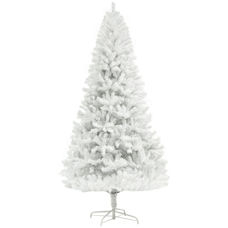 Arbre de Noël artificiel, arbre de Noël non éclairé avec 1000 pointes de branches, ouverture automatique, base en acier, décor des Fêtes pour bureau personnel, blanc