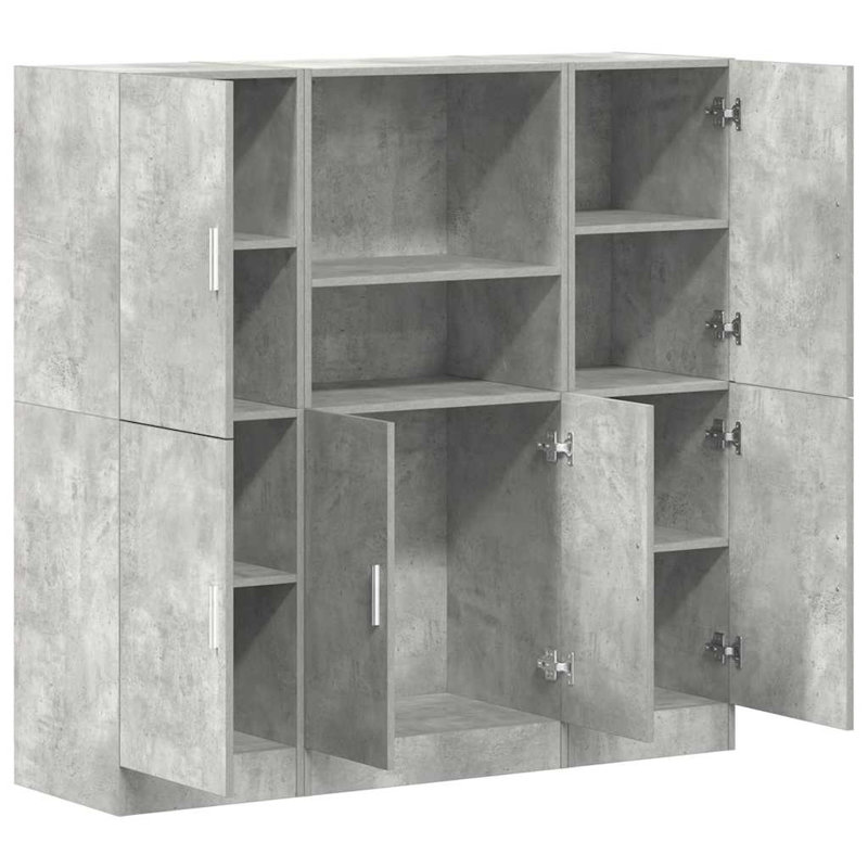 2 131.5cm Kitchen Pantry, Concrete grey