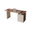 Bureau rectangulaire à 3 tiroirs en bois manufacturé brun noisette + blanc crème-108516516-108516517