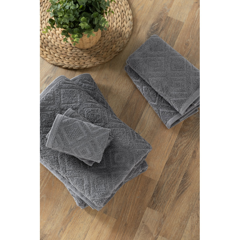 Turkish Cotton Midweight Jacquard Mulit-Size Set, Gray