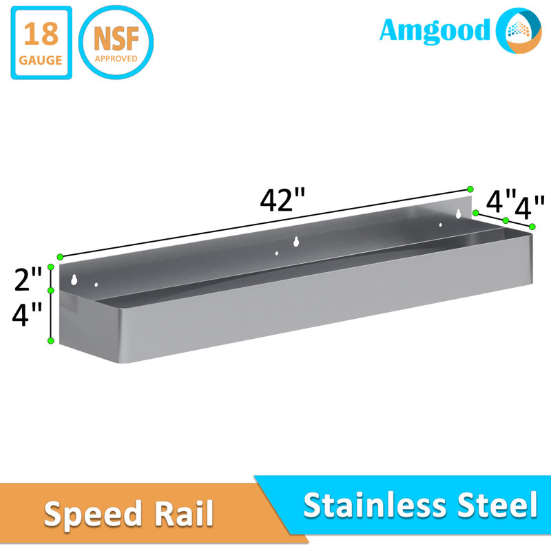 Amgood 42 In. Abreast Double Tier Stainless Steel Speed Rail Rack | Wayfair
