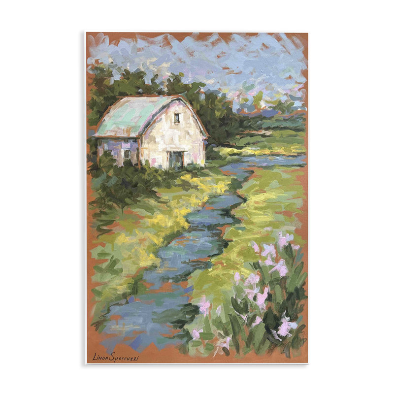 Psalm 23 Barn Scene Wall Plaque Art, design by Linda Sperruzzi, 15" H x 10" W
