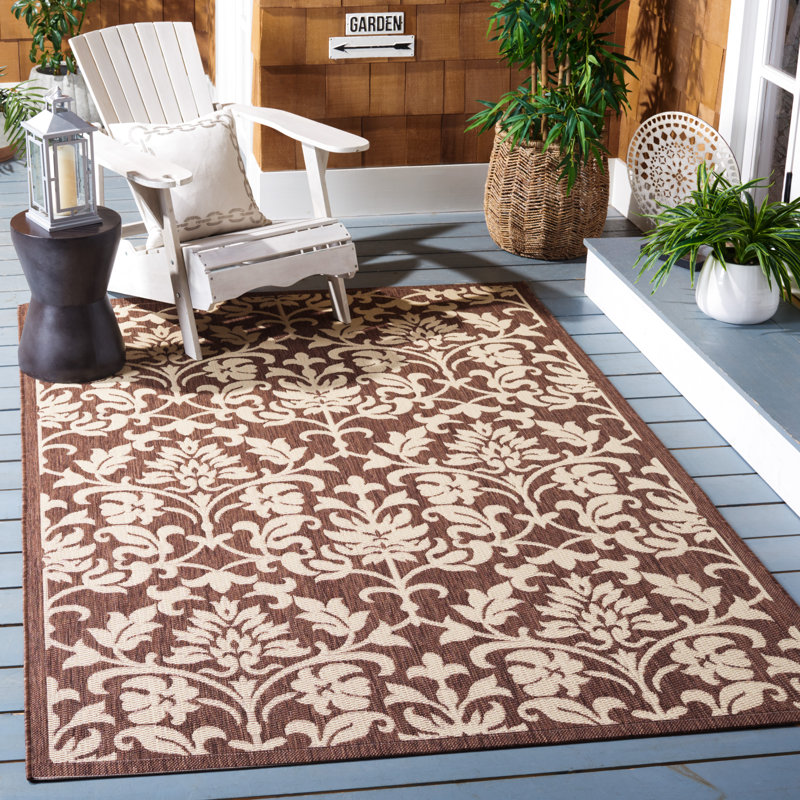 Pharrell Performance Damask Indoor/Outdoor Area Rug, Rectangle 5'3" x 7'7"