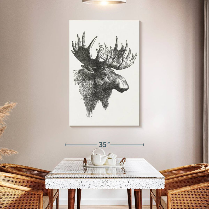 Brampt Bull Moose Head, 48" H x 32" W