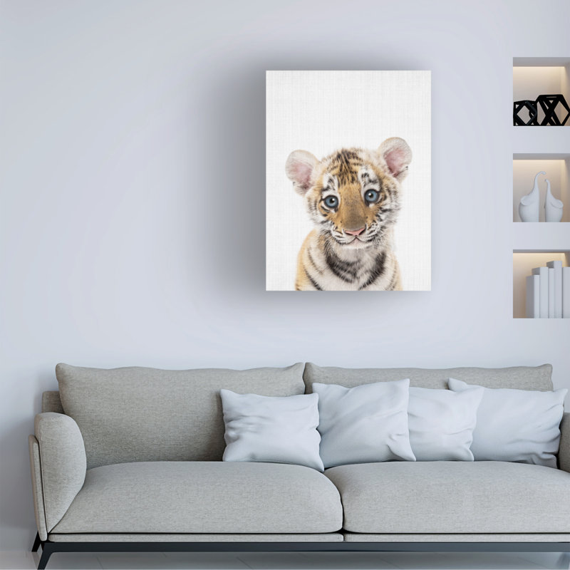 «Peekaboo Baby Tiger» par Lola Peacock, H 19 po x l 14 po x P 2 po