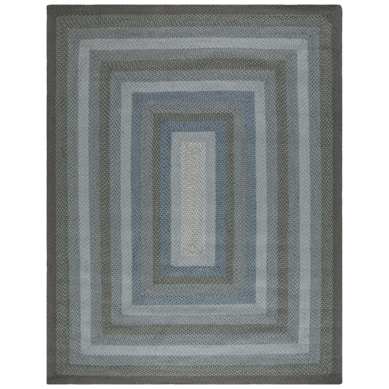 Tapis tressé à motif géométrique en jute, Rectangle 4 pi x 6 pi