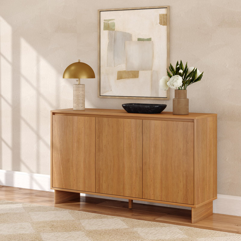 Modern 59" 3-Door Sideboard/TV Stand, Pecan