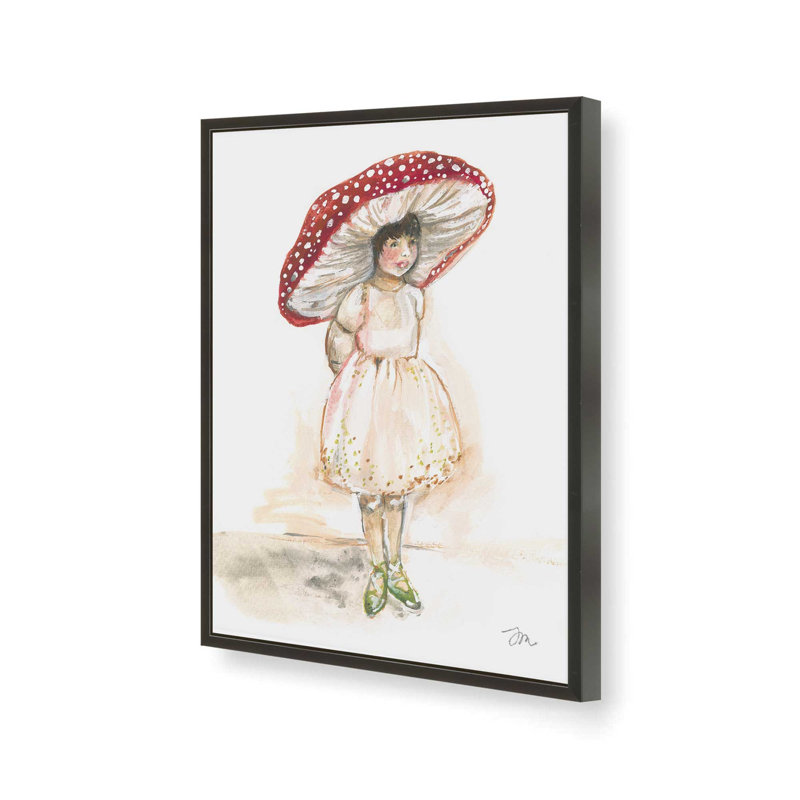 «Mushroom Girl» par Jessica Mingo, reproduction d'art, L 24 po x H 32 po, Noir, Impression encadrée