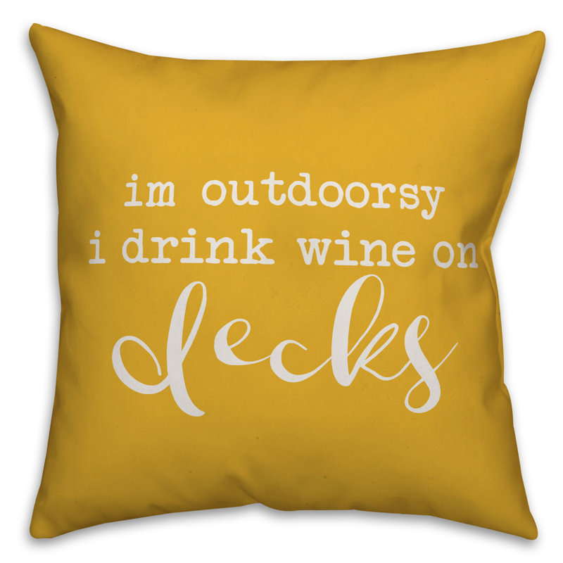 Outdoor Throw Pillow, 16" x 16", Yellow