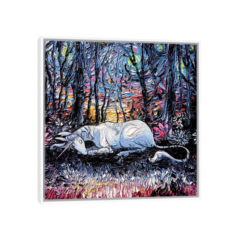 "Dreams" par aja Trèves, reproduction d’art, H 12 po x l 12 po x P 1,5 po, Toile blanche encadrée, Pas de tapis