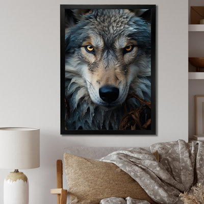 «Armonta Gray and White Wolf Portrait III», reproduction sur toile