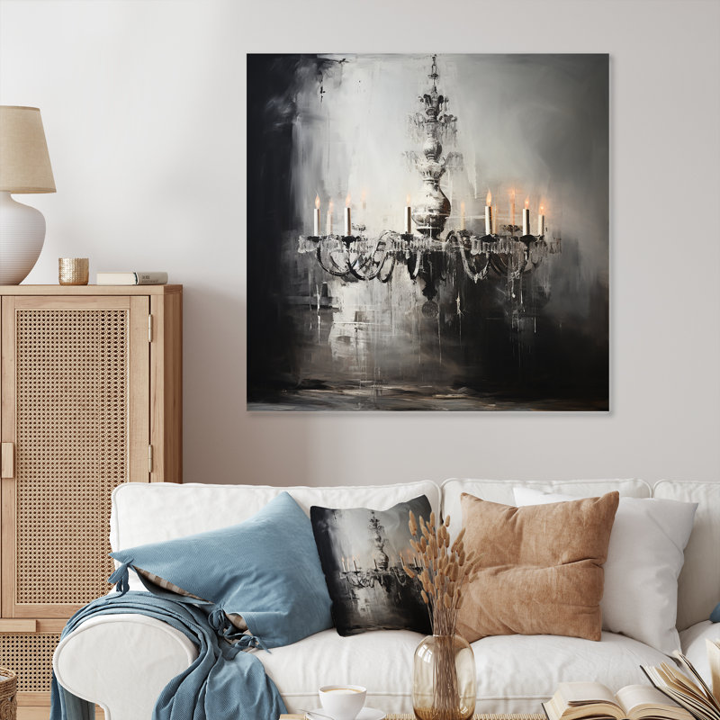 Lustre gris luminescent Aura - lustre en métal, art mural, H 29 po x l 29 po