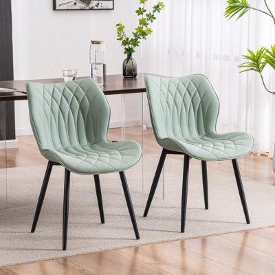 Chaise d'appoint rembourrée en similicuir avec structure en métal
