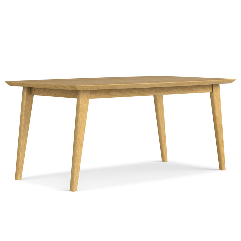 Mid-Century Modern Oak Wood Rectangular Dining Table for Six