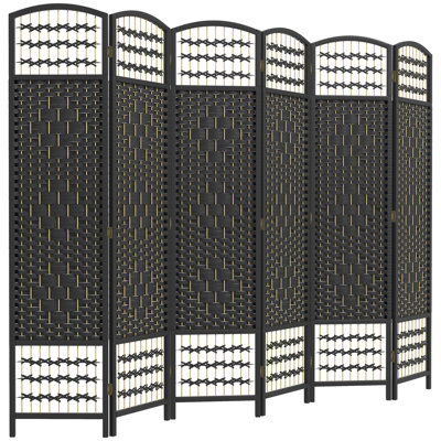 Cloison 6 panneaux HOMcom, écran d'intimité pliable, cloison de séparation de 5,6 pi