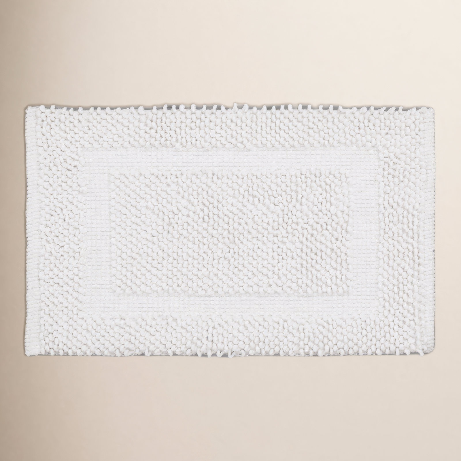 Payten Classic Cotton Bath Mat, Single - 17"W x 24"L, White