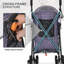 Poussette 4 roues pour animal de compagnie, parapluie facile à plier en forme de poussette de chat pour chat avec sac de rangement et filet visible pour chien à carreaux