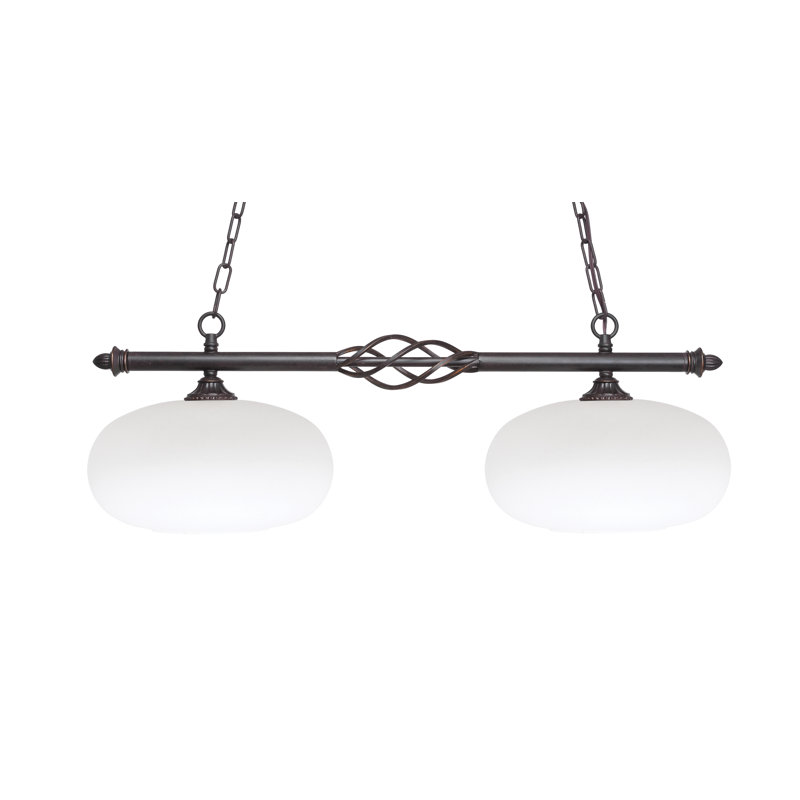 Elegante 2 Light Island Light With Glass, White