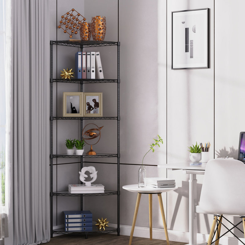 Étagère Luchezar H 72,1 po x l 18,1 po x P 18,1 po, Noir