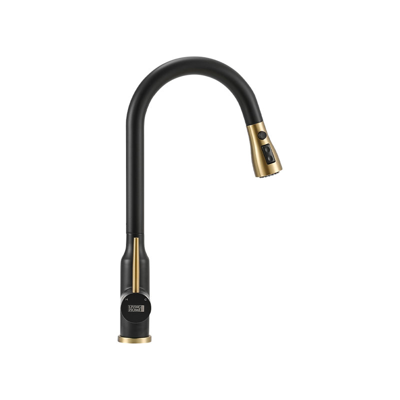 Living And Home Pull Down Kitchen Faucet, Black