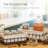 Storage Baskets for Shelves, Wood and Wire Baskets with Removable Fabric Liners-1743386135