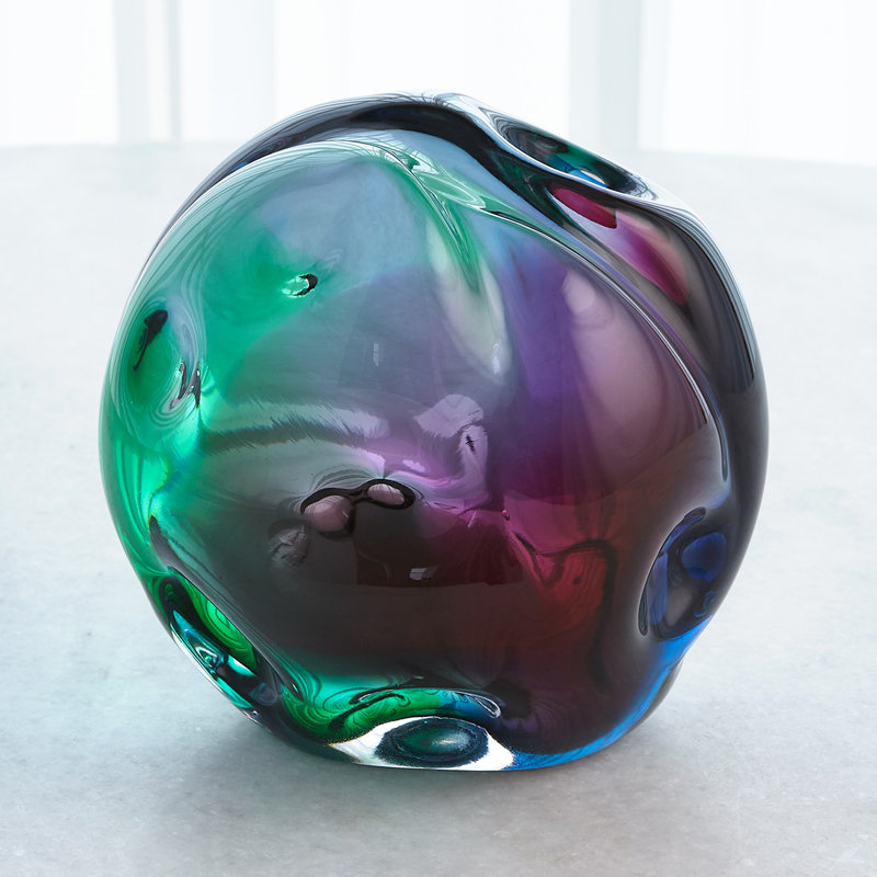 Dimpled Sphere-Ruby/Turquoise