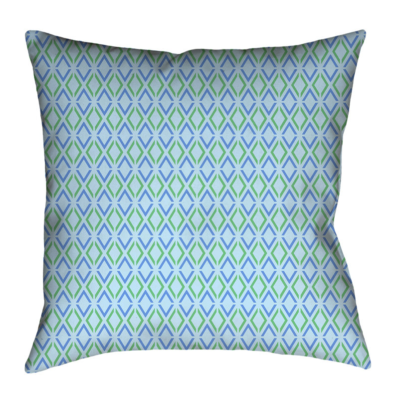 Housse de coussin Katelyn Elizabeth, 14 po x 14 po, Bleu et pastel, Polyester sergé