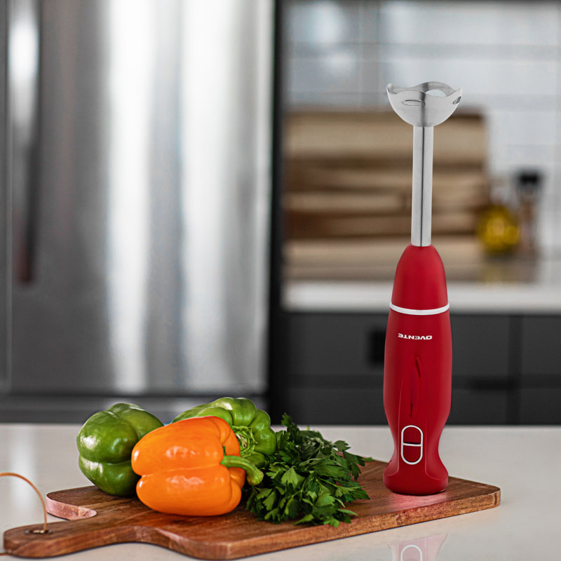 Red Stainless Steel Variable Speed Immersion Blender