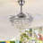 42'' Silver Crystal Retractable Ceiling Fan with 36W LED Light and Remote Control