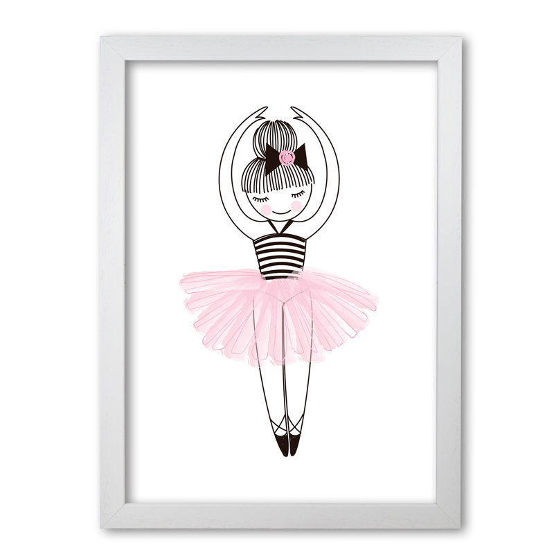 Ballerina - Painting, 60 cm H x 42 cm W x 5 cm D, White Grain Frame