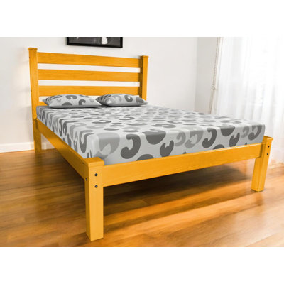 Yellow Solid Wood Queen Bed Frame