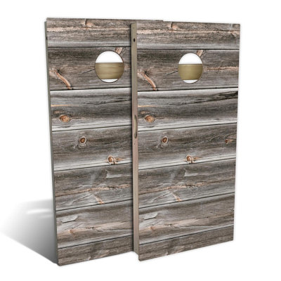 2' x 4' Woodgrain Solid Wood Cornhole Set