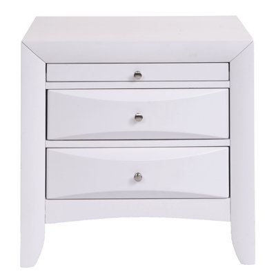 Table de chevet pour chambre à coucher avec 2 tiroirs - Finition blanche pour une touche d'élégance et de fonctionnalité
