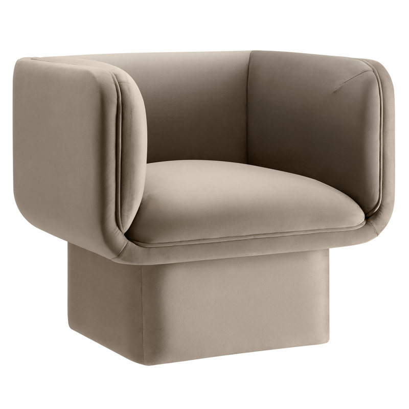 Tate Performance Velvet Accent Chair, Taupe Velvet