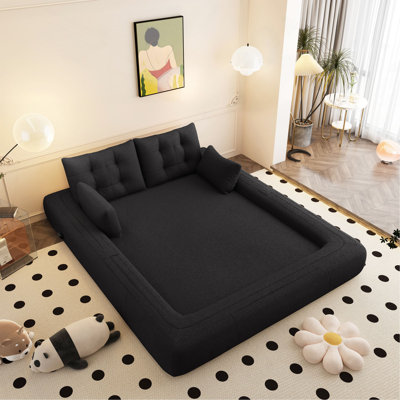 Human Dog Bed, Lazy Sofa Couch, 78.7" Multi-Functional Foldable Sofa Bed, 3-In-1 Teddy Fabric Foam-Filled Sleeper Sofa Bed For Living Room,Guest Bed,Playroom
