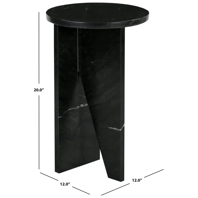 Devlin Marble Drink Table, Black